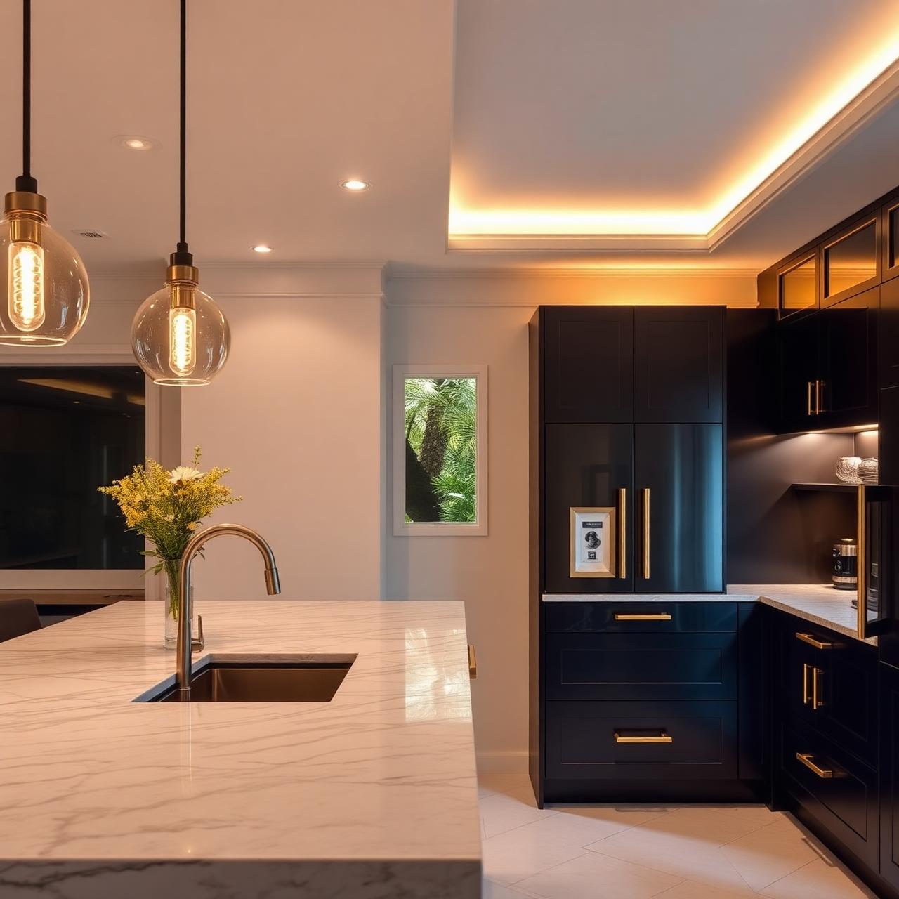 Cozinha com iluminação automatizada